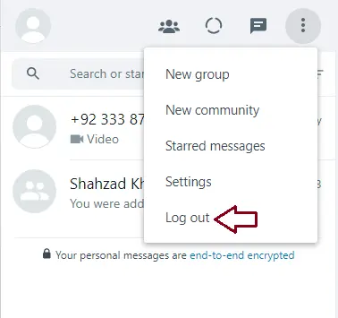 Log out WhatsApp web