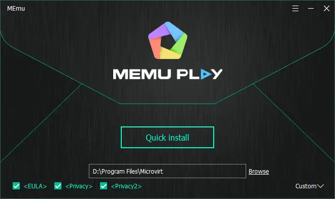 MEmu Quick install