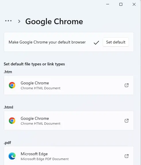 Make Chrome default browser