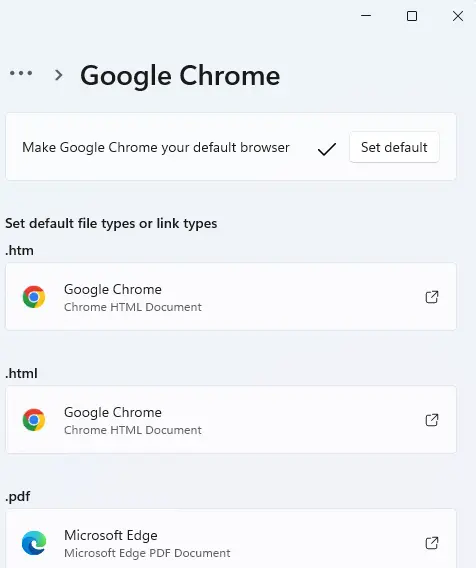 Make Chrome your default browser