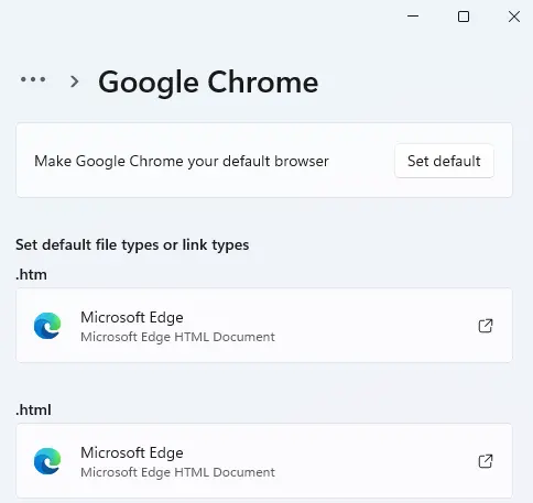 Make Google Chrome your default browser