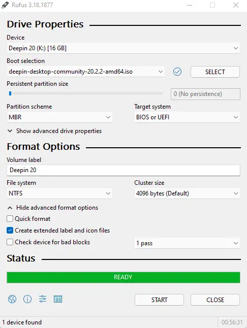 Make bootable USB deepin linux