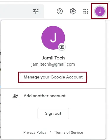 Manage your Google account