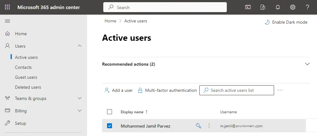 Microsoft 365 admin center