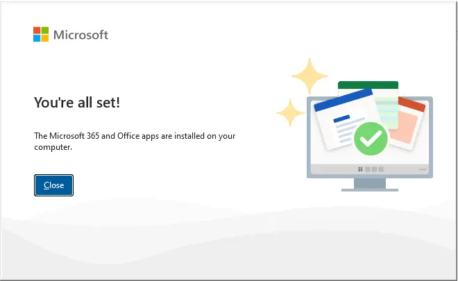 Microsoft 365 and office apps installed