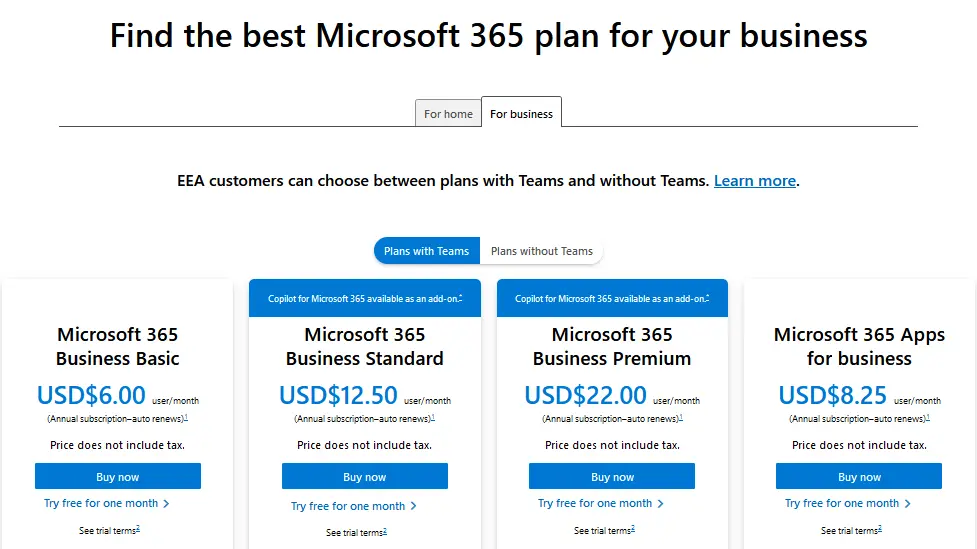 Microsoft 365 plan