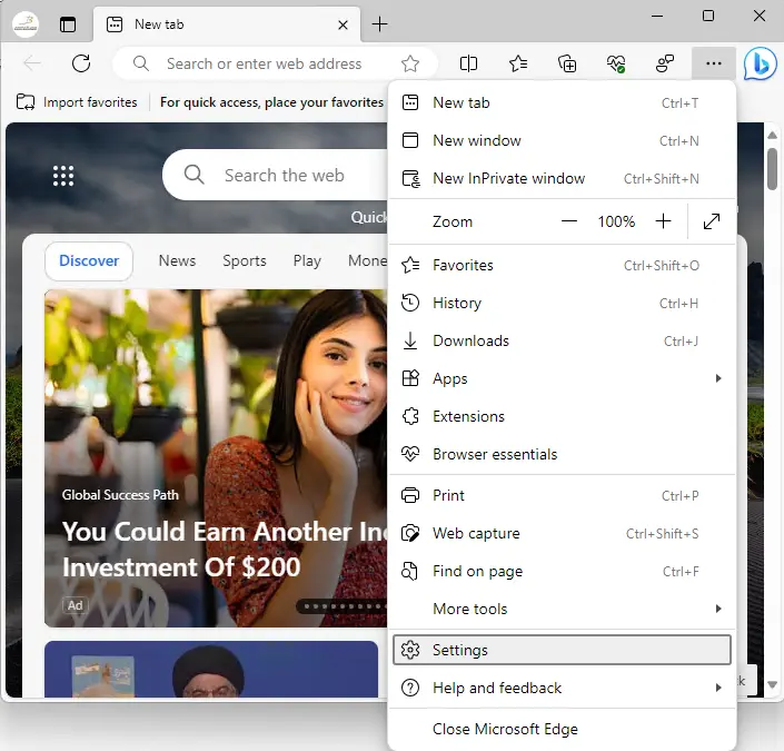 Microsoft edge settings and more