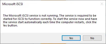 Microsoft iSCSI service is not running