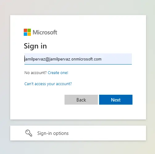 Microsoft sign in