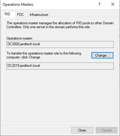 Migrate Domain controller Server 2008 R2 to 2019 RID