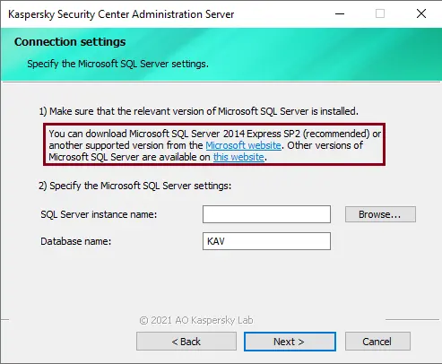 Migrate Kaspersky security center