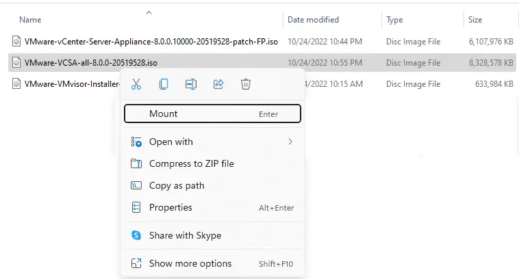 Mount VMware VCSA ISO file