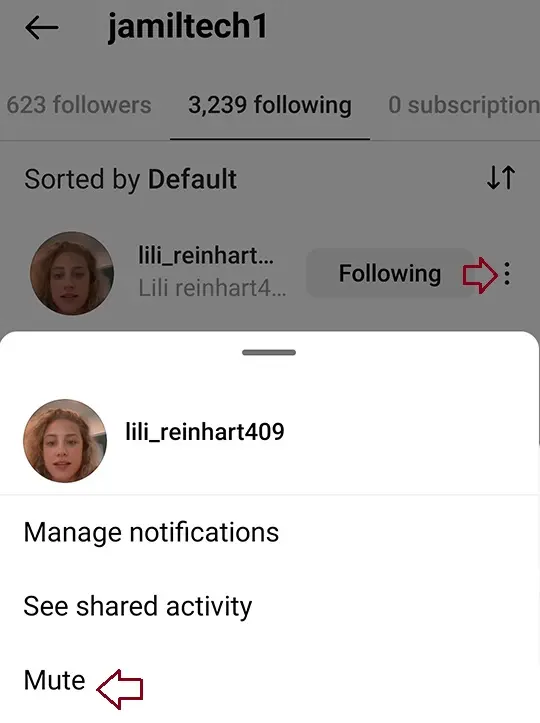 Mute people on Instagram
