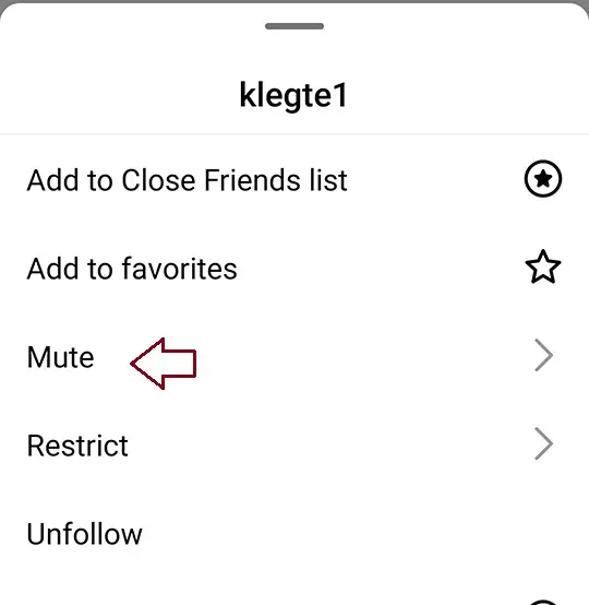 Mute someone on Instagram