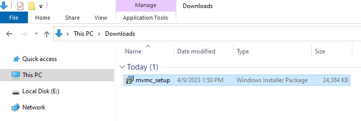 Mvmc_setup exe file