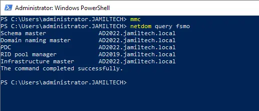 Netdom query fsmo PowerShell