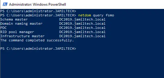 Netdom query fsmo command