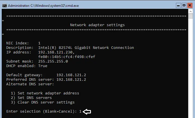 Network adapter settings