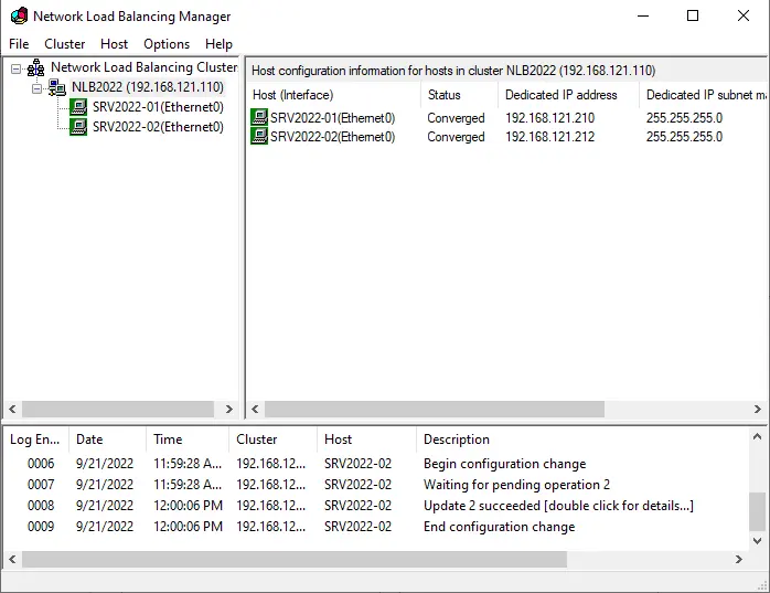 Network load balancing manager hosts