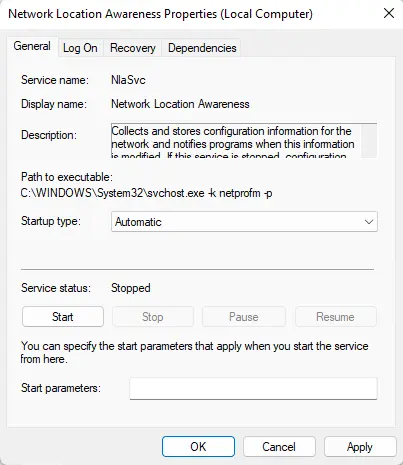 Network location awareness service