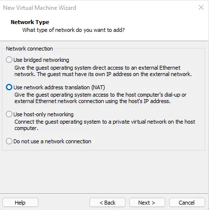 New virtual machine network type