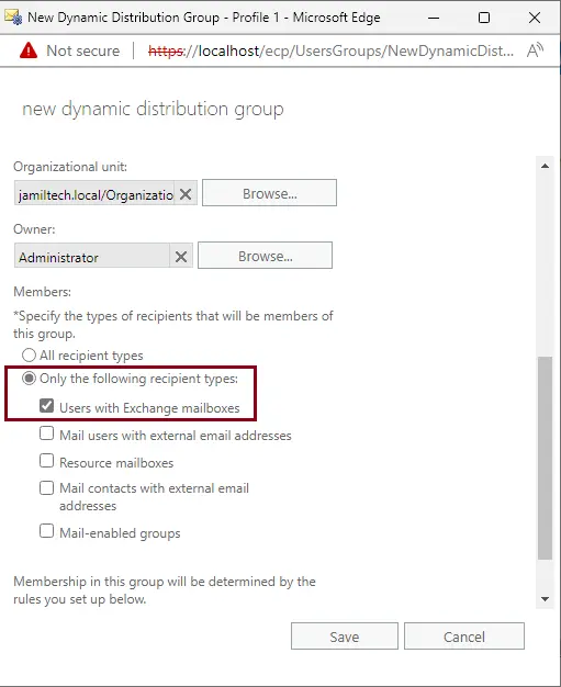 New dynamic distribution group