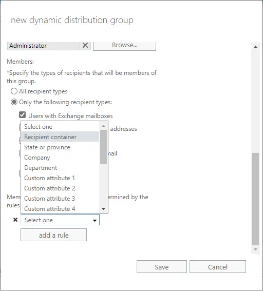 New dynamic distribution group