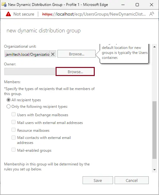 New dynamic distribution group