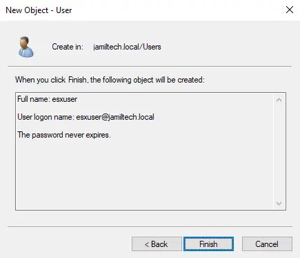 New object user created