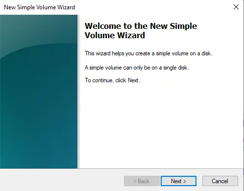 New simple volume wizard