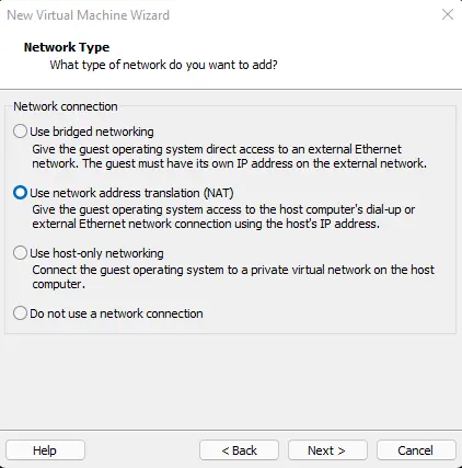 New virtual machine network type