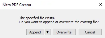 Nitro PDF Creator Append