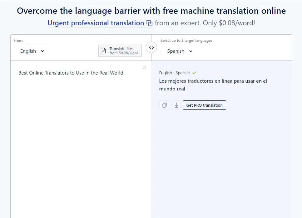 Online language translate
