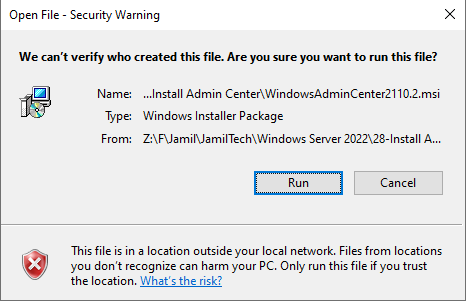 Open file security warning