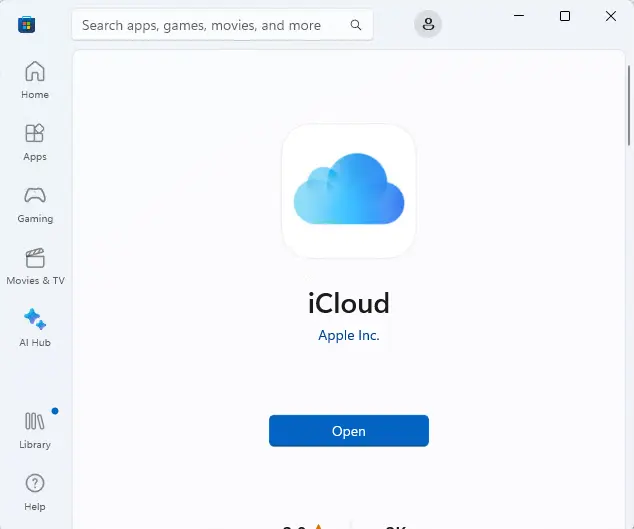 Open iCloud app