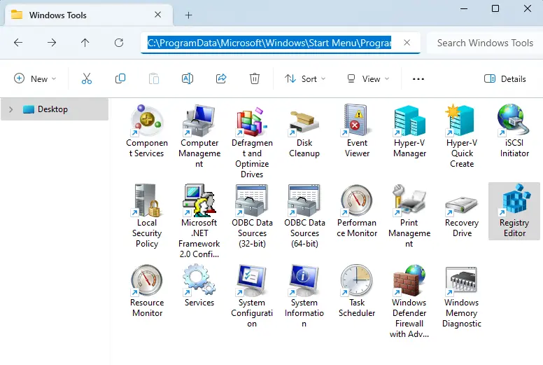 Open registry editor visa file explorer