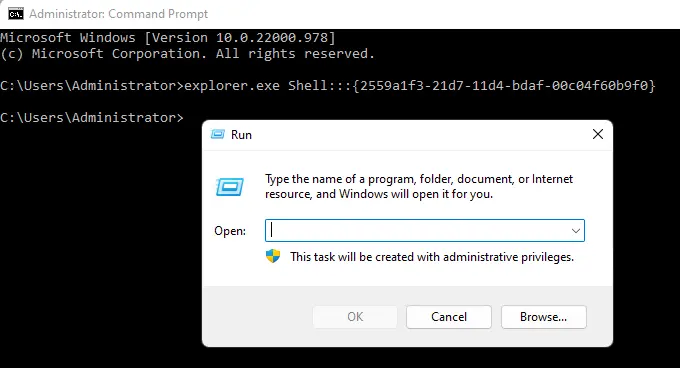 Open run box command prompt