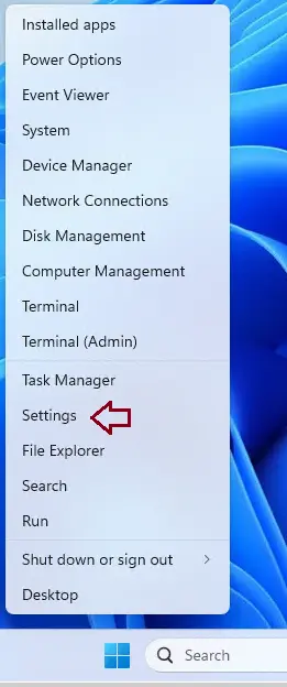 Open settings from quick link