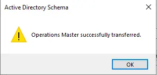 Operation master successfully transferred