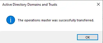 Operations master successfully transferred