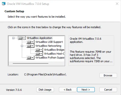 Oracle VM virtualbox custom setup