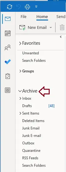 Outlook 365 archive folder