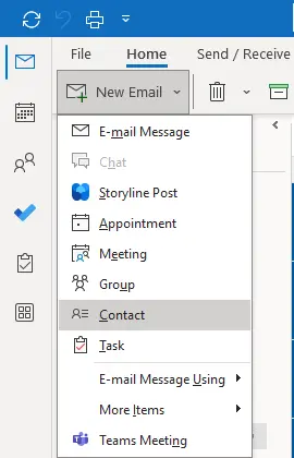 Outlook 365 home tab