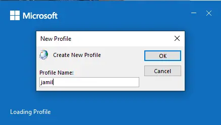 Outlook 365 new profile