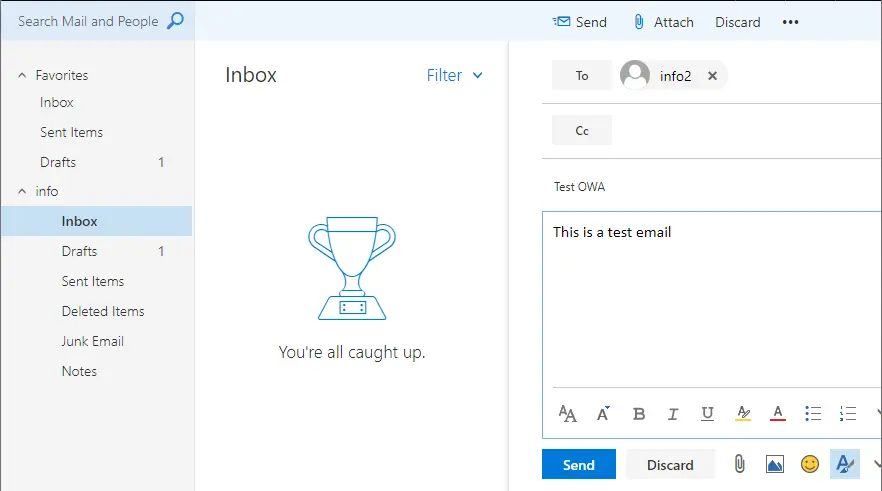 Outlook Web App send email