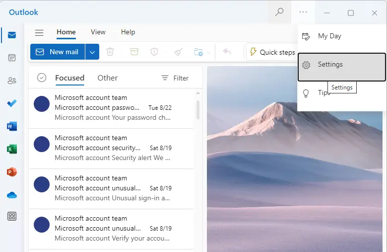 Outlook app