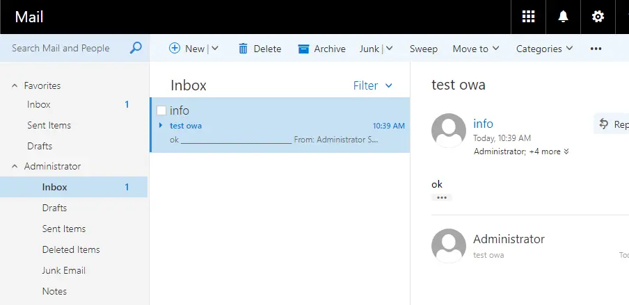 Outlook web app