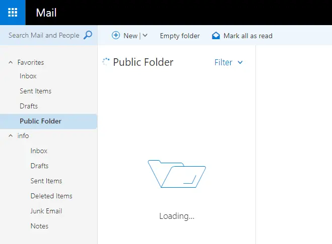 Outlook web app public folder