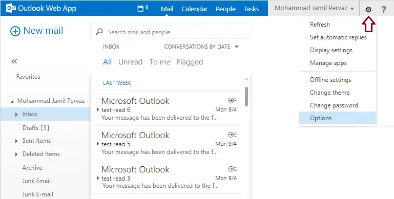 Outlook web app