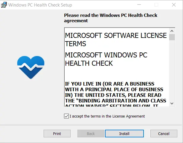 PC health check agreement
